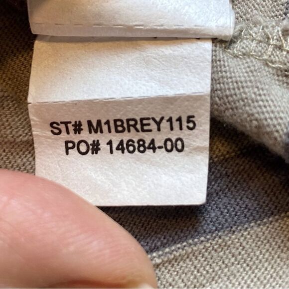 Prana Breyson Gray Stripe V-Neck T-Shirt 100% Organic Cotton Size Medium - Picture 5 of 9